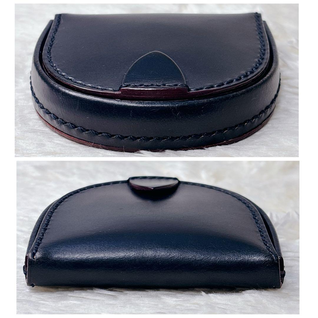 【未使用級・極美品】GANZO レザー 馬蹄型ケース ネイビー