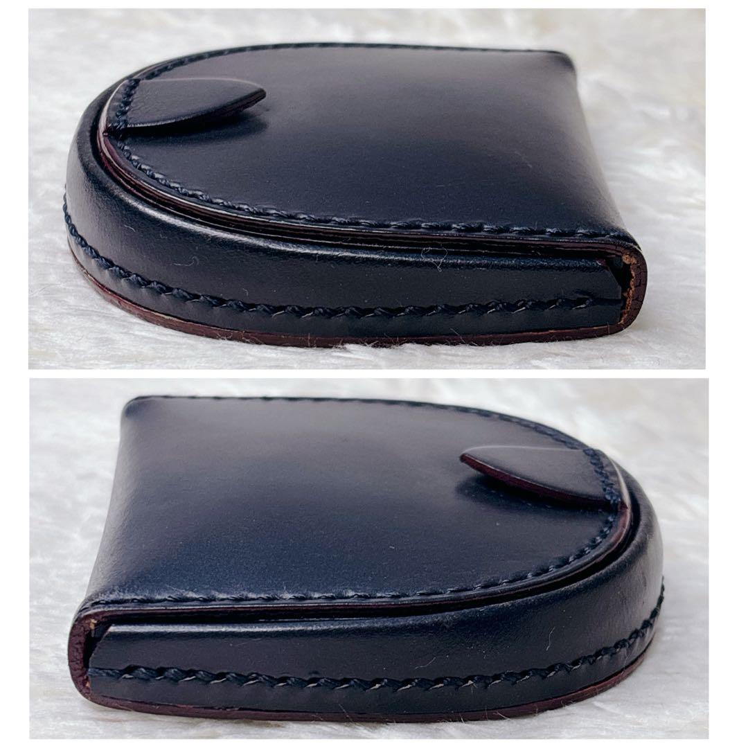 【未使用級・極美品】GANZO レザー 馬蹄型ケース ネイビー