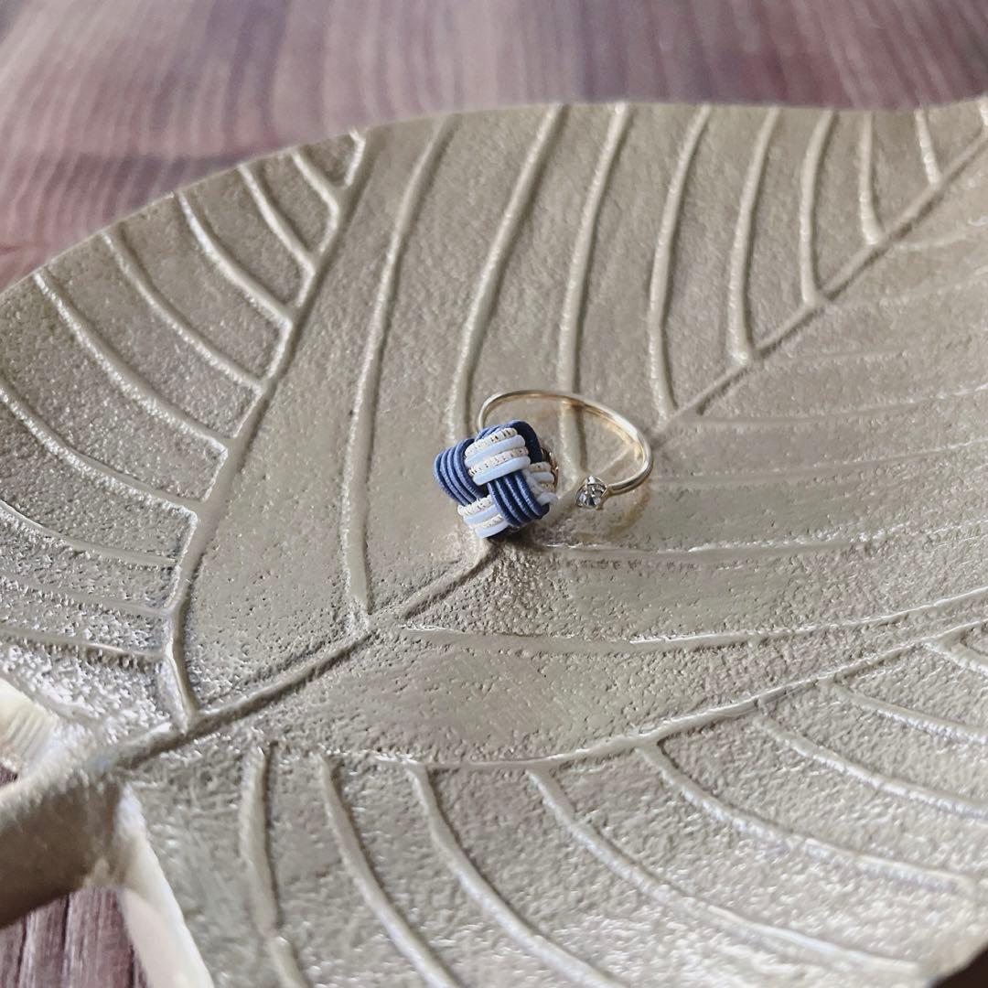 *四つ畳みの指輪*【藍墨】