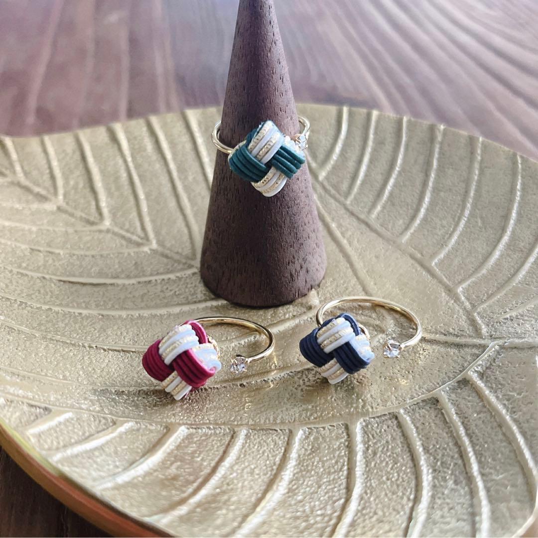 *四つ畳みの指輪*【藍墨】