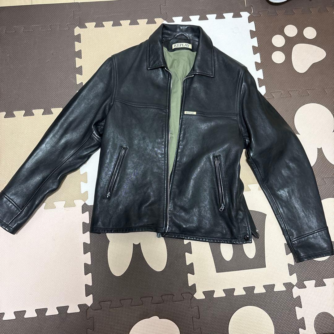 REPLAY ブラックレザージャケット