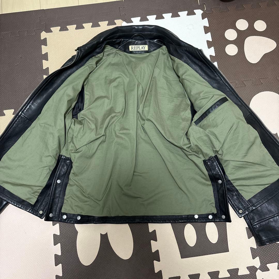 REPLAY ブラックレザージャケット