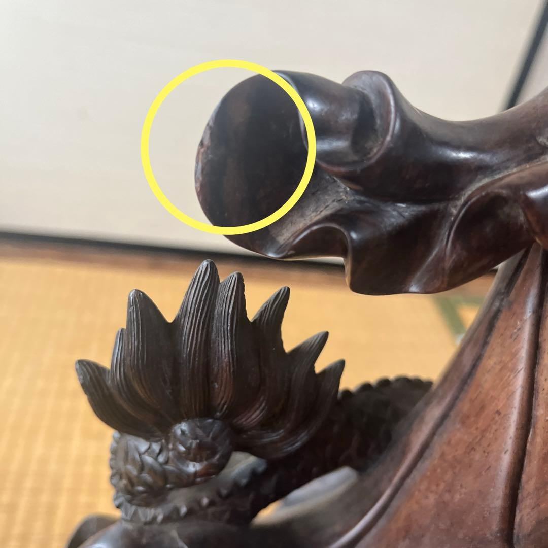 【お値下げ】木彫　観音菩薩　木製　龍　彫刻　仏像　天女　置物　オブジェ