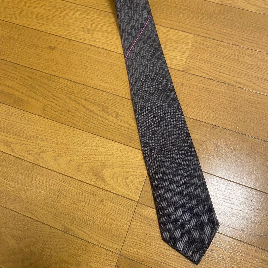 GUCCI ブラウン パターンネクタイ