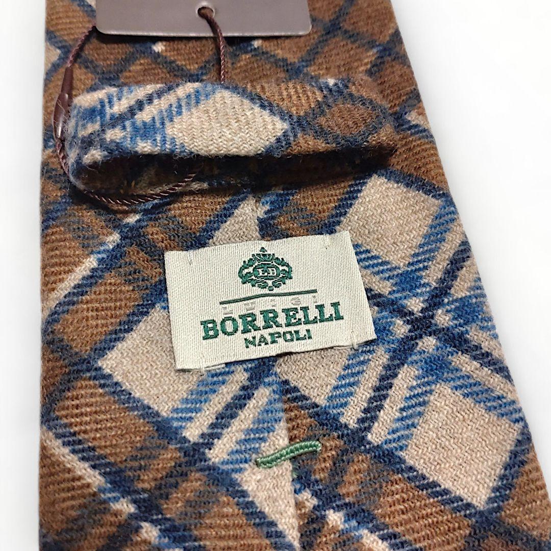 ✨新品未使用✨ルイジボレッリ BEAMS　ネクタイ　チェック柄　ブラウン　ウール