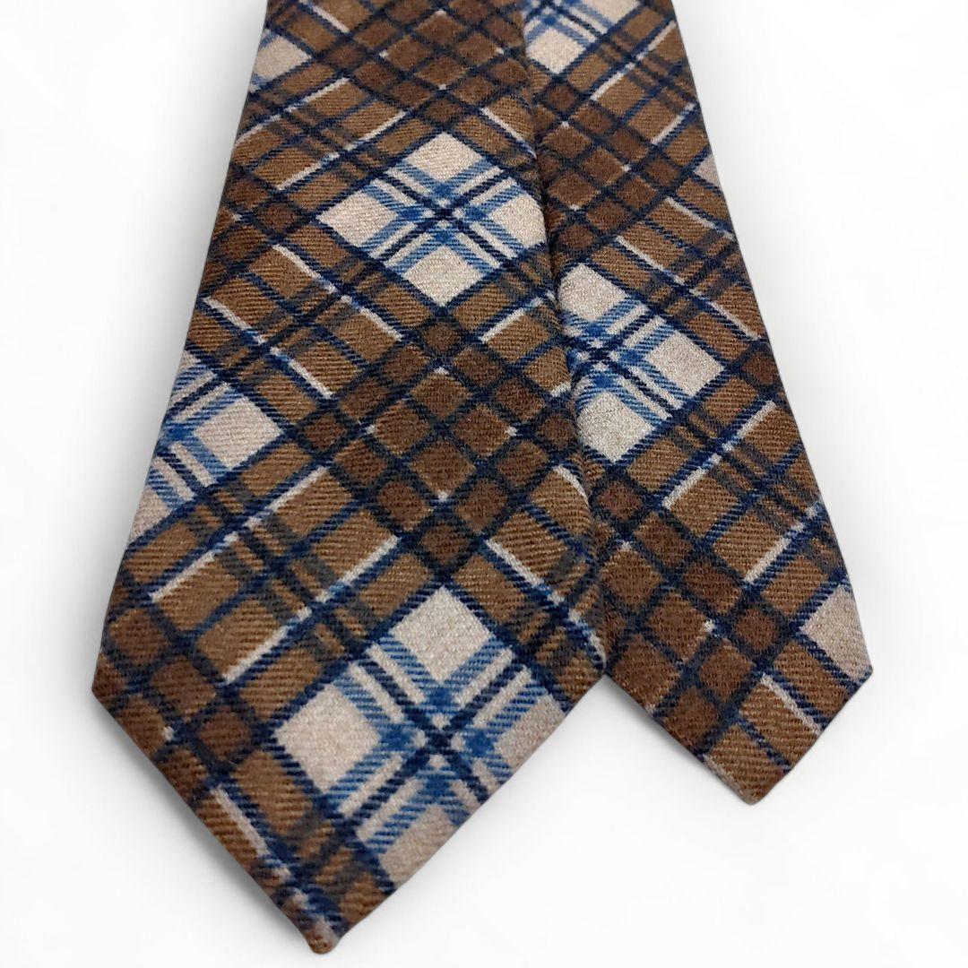 ✨新品未使用✨ルイジボレッリ BEAMS　ネクタイ　チェック柄　ブラウン　ウール