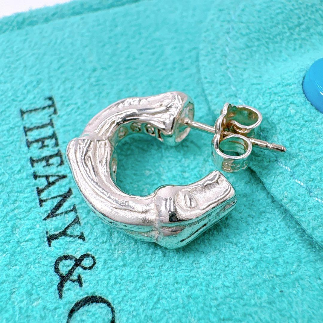 極美品 オールドティファニー バンブー スモール 片耳 ピアス シルバー925