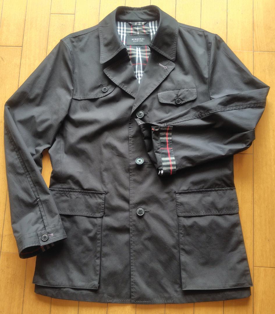 BURBERRY BLACK LABEL ハーフ丈トレンチコート L ブラック