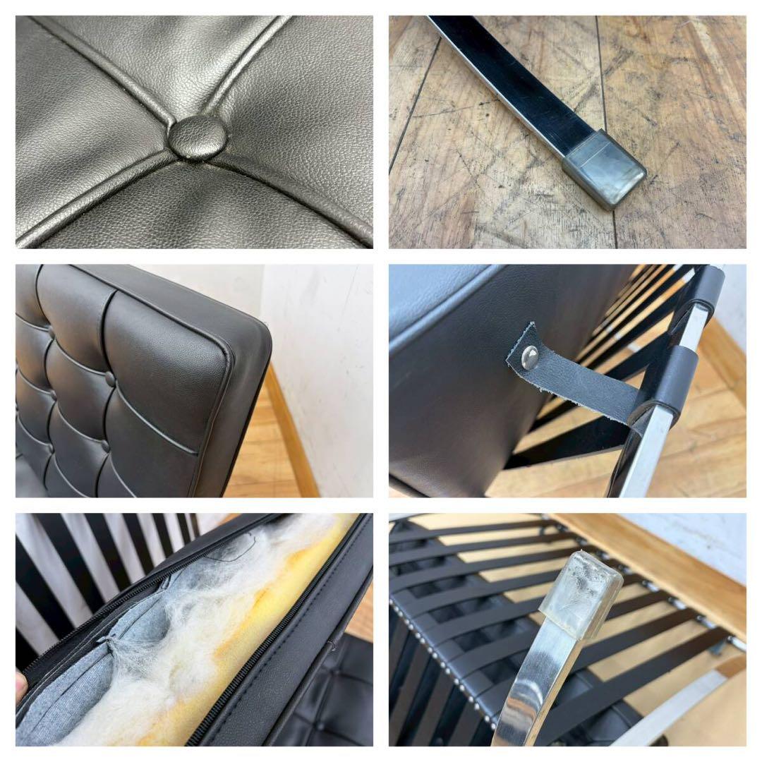 美品Barcelona Chairバルセロナチェアリプロダクト品　1人掛けソファ