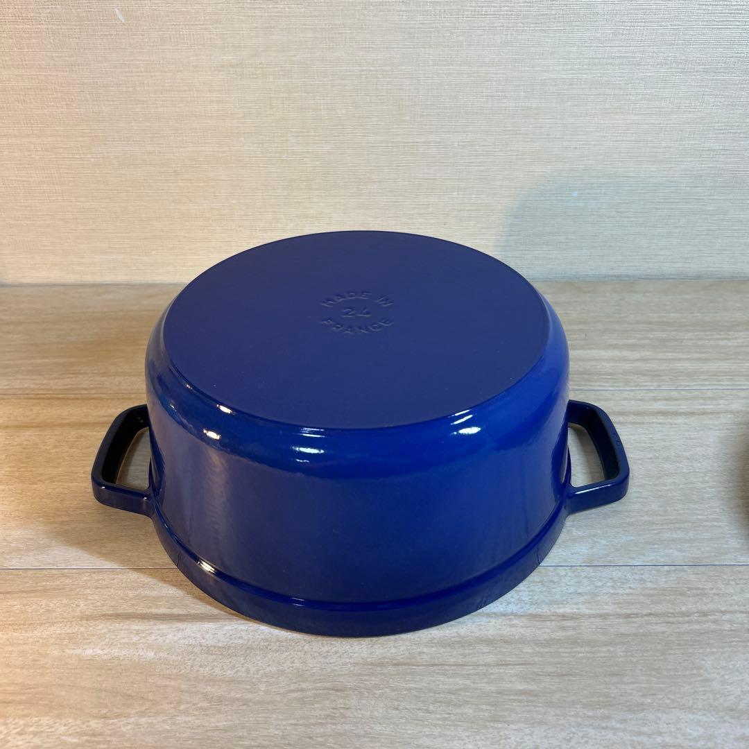 ストウブ　STAUB ココットラウンド　ロイヤルブルー　24cm 両手鍋　鍋