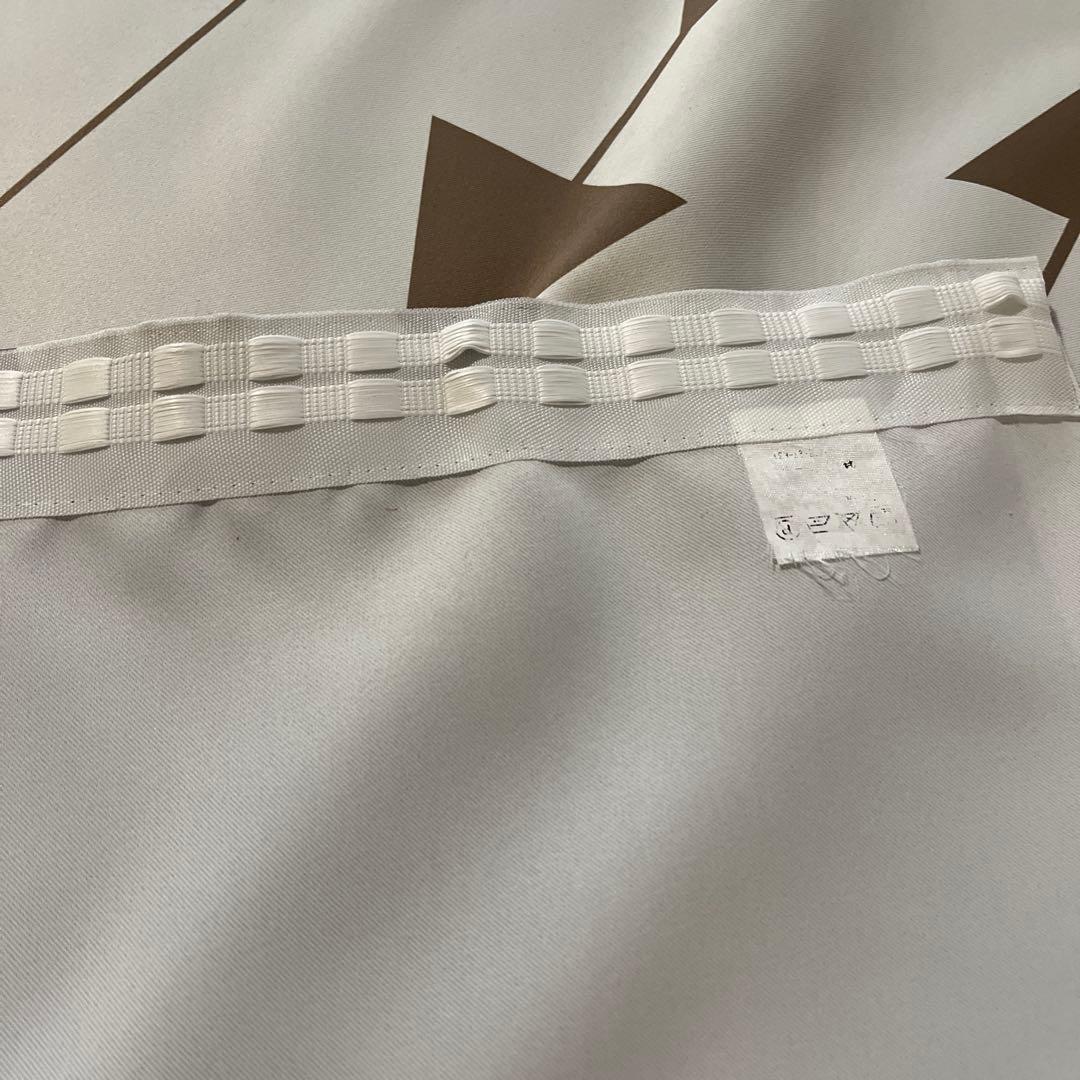 北欧デザイン カーテン 柄あり 1枚 プリーツ部分北欧タイプ