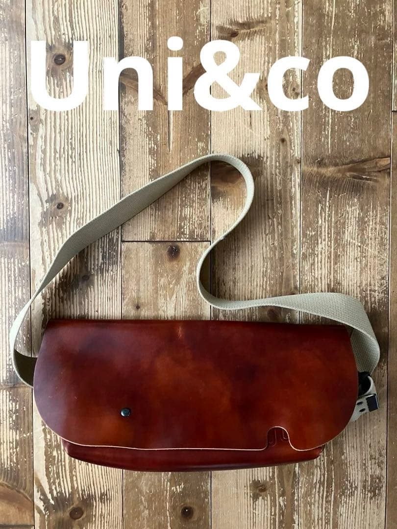 Uni&coユニ&コー メッセンジャーバッグ 茶色 キャメル 超美品