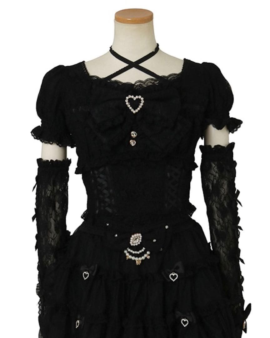 Lizlisa アームウォーマー付ビスチェトップス ブラック