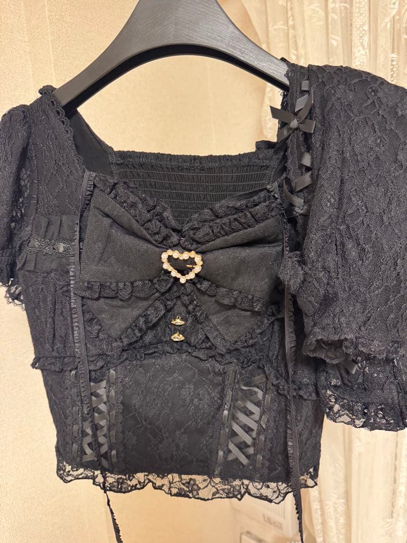 Lizlisa アームウォーマー付ビスチェトップス ブラック