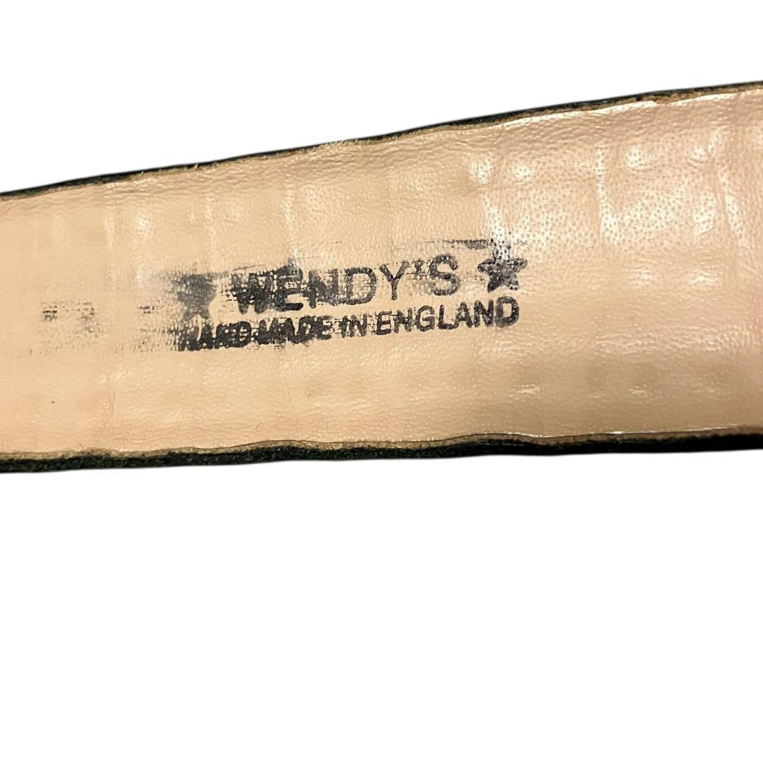 WENDY'S ピラミッドスタッズ　ハンドメイド　レザーベルト　3連　UK