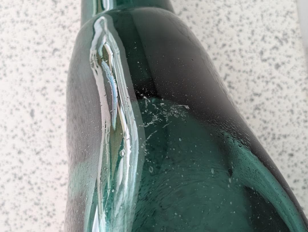 倉敷ガラス 小谷眞三 被せ 花入れ フラワーベース 角瓶 工藝 h31㎝