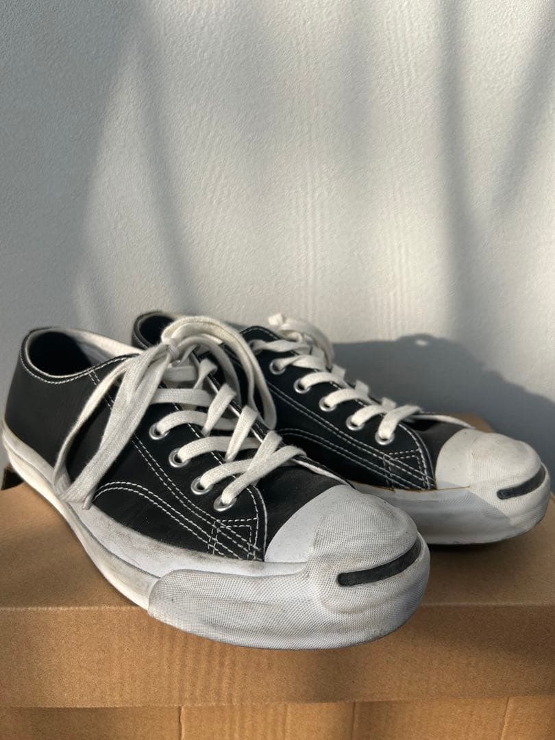 【絶版】CONVERSE ジャックパーセル レザー ブラック 黒 B品