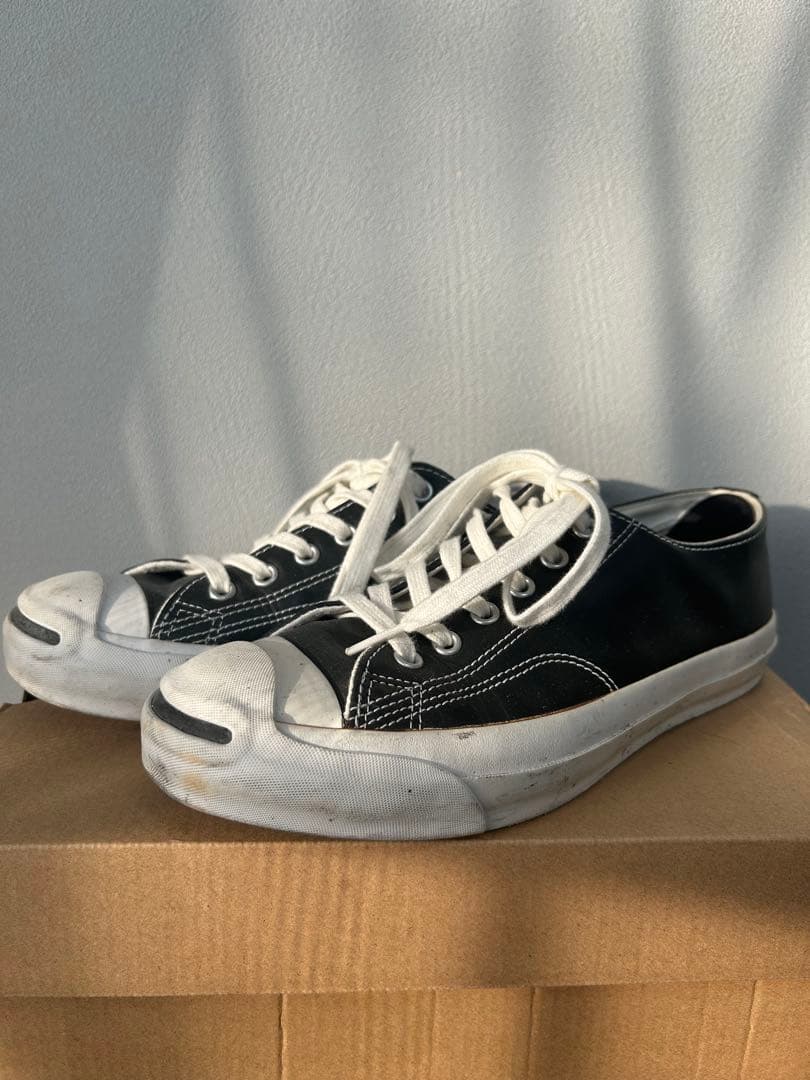 【絶版】CONVERSE ジャックパーセル レザー ブラック 黒 B品