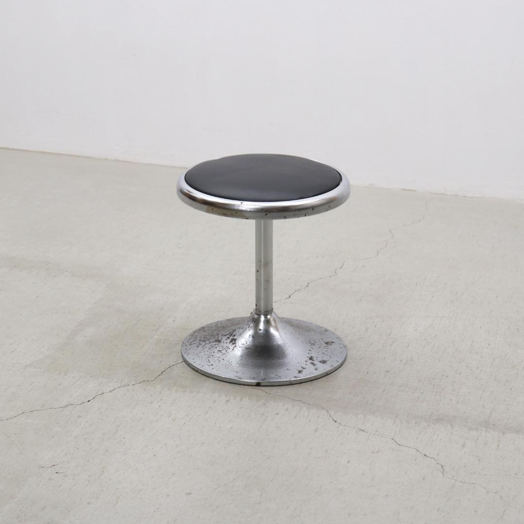 レトロ ヴィンテージ スツール ラウンド 円形 ミッドセンチュリー 合皮 2