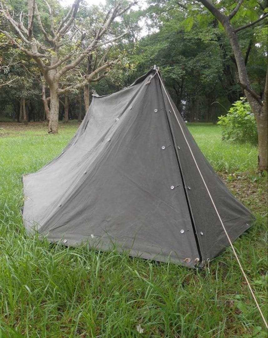 西ドイツ　パップテント　軍幕　シェルターハーフ　2枚セット　ODカラー