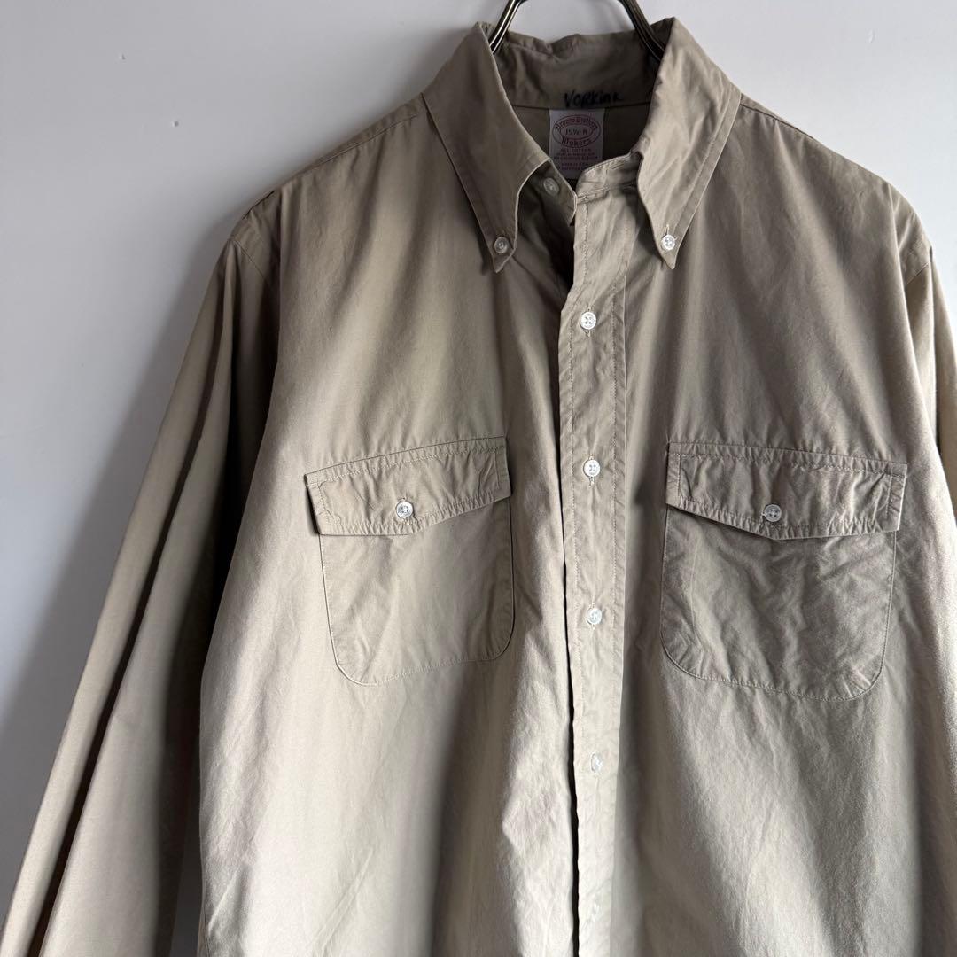 60-70's BrooksBrothers ボタンダウンワークシャツ 15.5