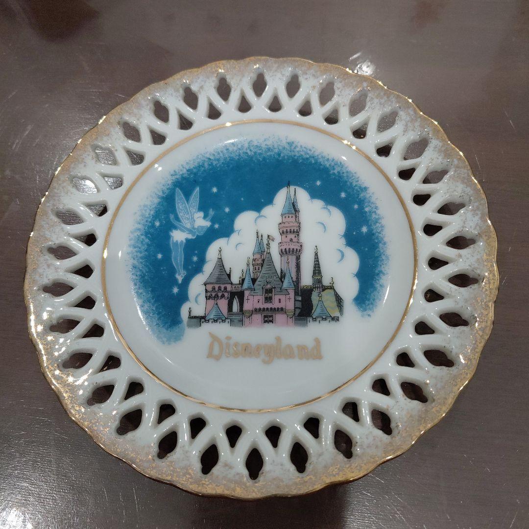 ①ディズニーランド 陶器皿　ヴィンテージ　デザート皿　ティンカーベル