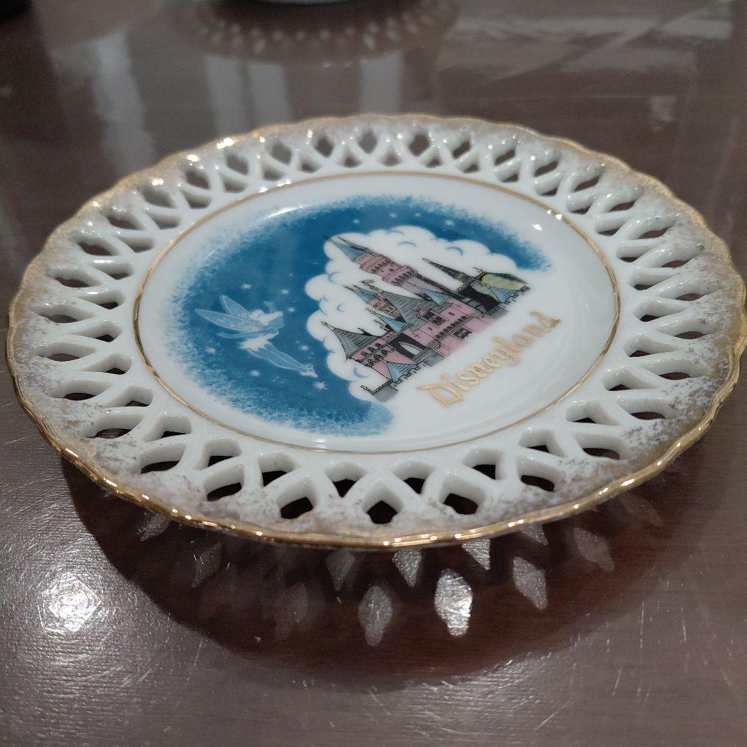 ①ディズニーランド 陶器皿　ヴィンテージ　デザート皿　ティンカーベル