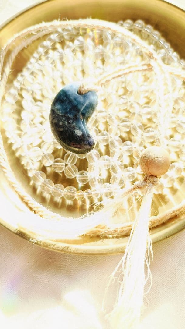 糸魚川翡翠＆精麻編みネックレス