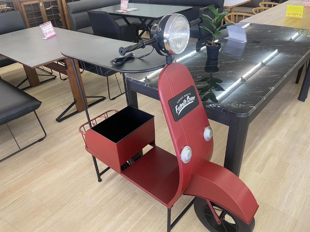 スクーター風キャビネット ラック オブジェ 花台 飾り棚 ラック バイク USA