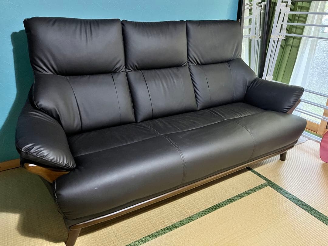 ニトリ Nシールド コウテイ3 3人掛けソファ ダークブラウン ブラック