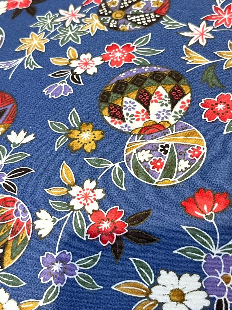 【美品】夫婦座布団　婚礼座布団　和風柄　毱　２枚セット　お正月　旅館　お寺