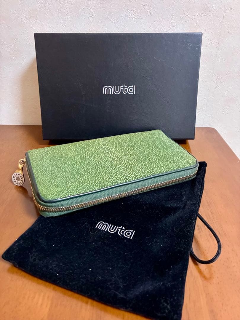 muta ムータ ガルーシャ 長財布 LARGE ZIP グリーン 付属品完備