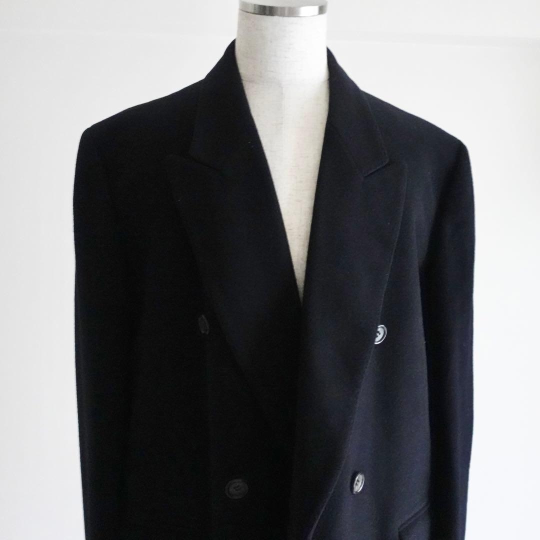 LANVIN Paris ピュアウール　ダブルチェスターコート　ネイビー