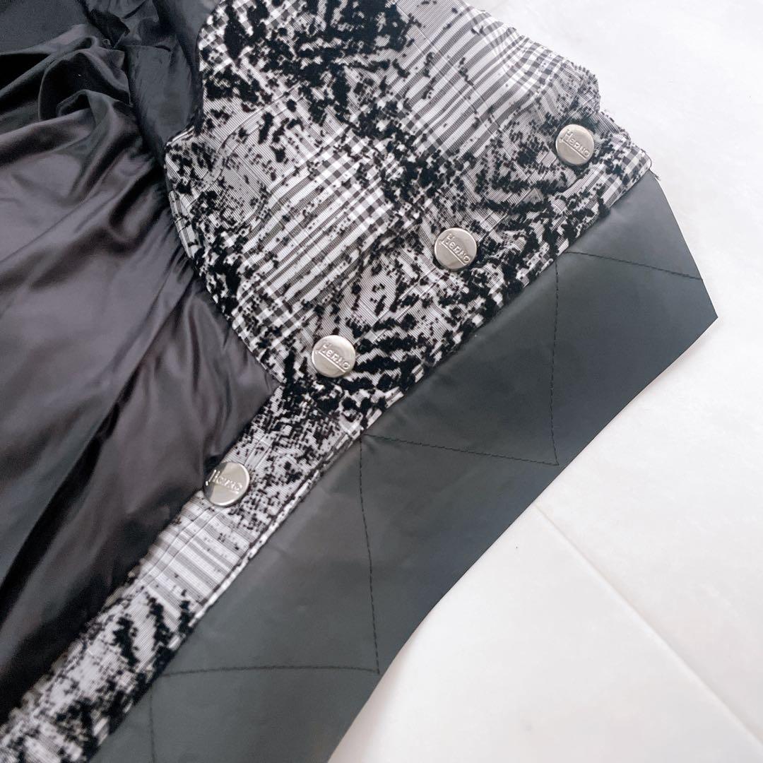 極美品✨近年 ヘルノ ラミナー ダウンブルゾン フロッキー加工 チェック柄 40