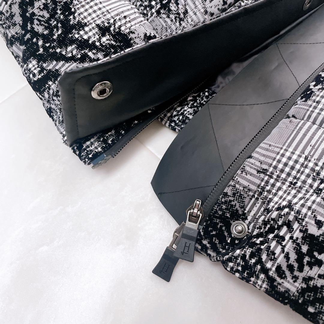 極美品✨近年 ヘルノ ラミナー ダウンブルゾン フロッキー加工 チェック柄 40