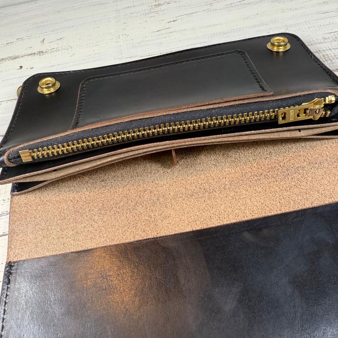 【トラッカーウォレット ロング3層】クロムエクセル universal ゴールド