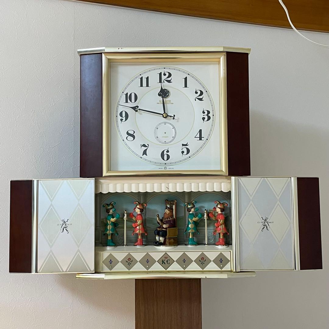カ*ズ様 完動品 シチズン KARAKURI からくり時計 掛け時計