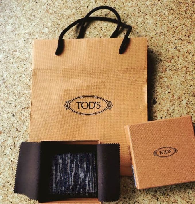 TOD'S トッズ ケース 箱 ショッパー付 ブラックx グレー