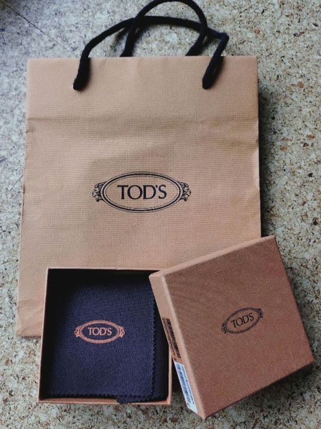 TOD'S トッズ ケース 箱 ショッパー付 ブラックx グレー