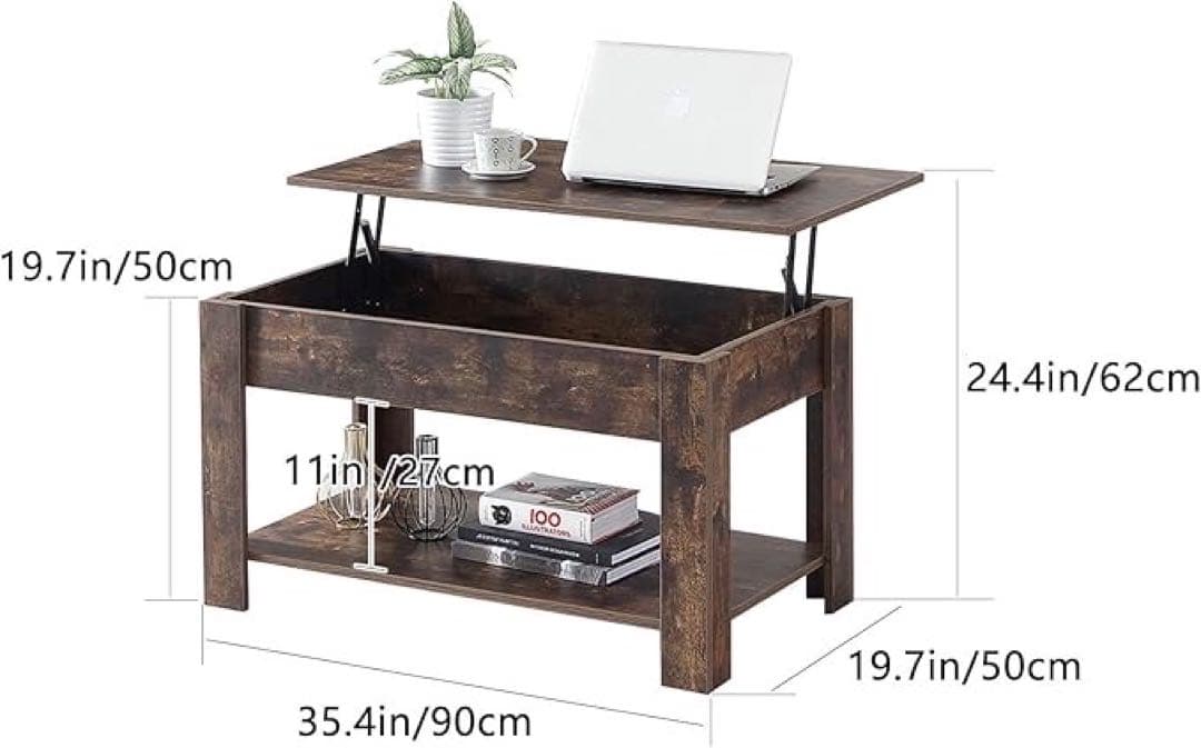 ❤️1品限り❤️FUNROLUX ローテーブル 昇降式 センターテーブル 幅90cm