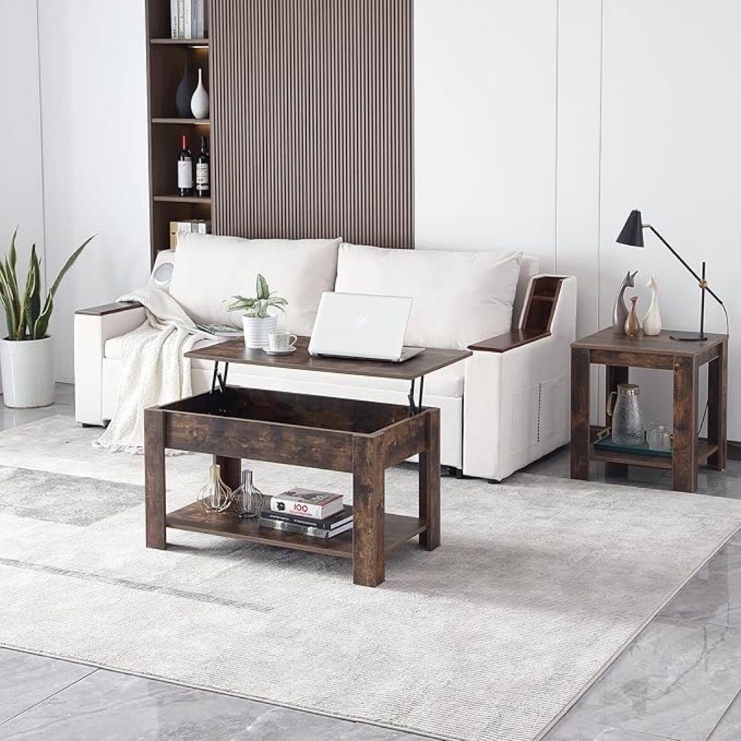 ❤️1品限り❤️FUNROLUX ローテーブル 昇降式 センターテーブル 幅90cm