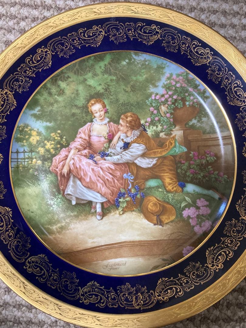 値下げ！リモージュ飾り皿約25.5cm ラージプレート 金彩 ヴィンテージ 希少