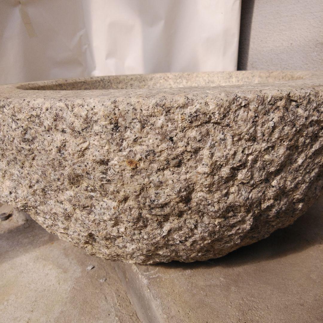 餅つき 石臼 御影石 鉢形 餅臼 二升用 本格派タイプの餅つき石臼