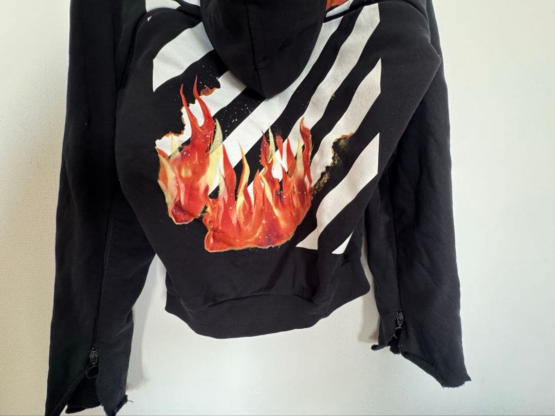 【OFF WHITE 】ダイアゴナルファイヤーハンド パーカー フーディー