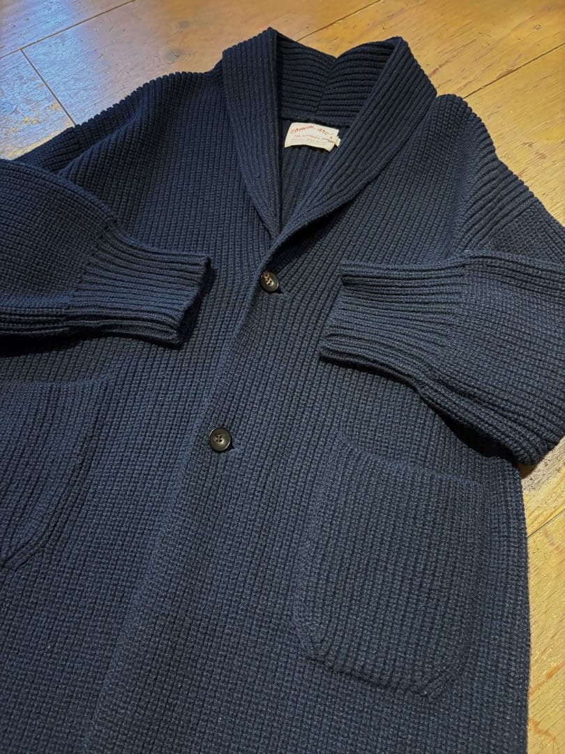 comm arch コムアーチ ウール ニット コート ネイビー 日本製 美品