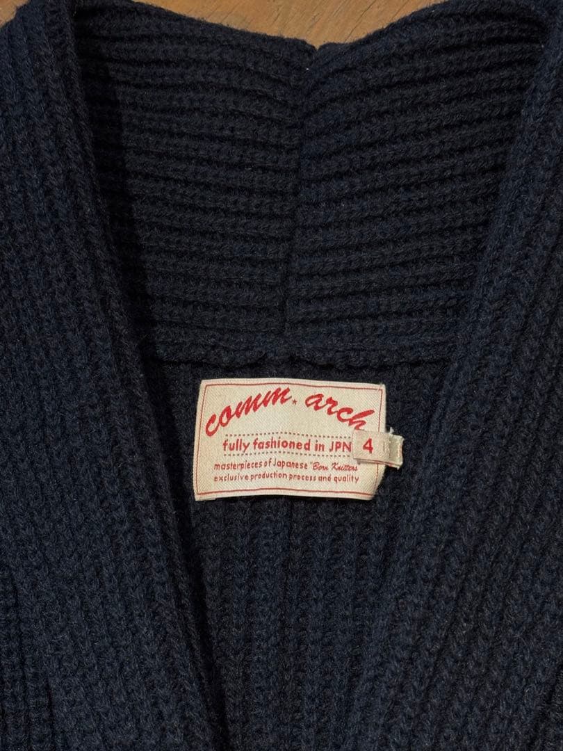 comm arch コムアーチ ウール ニット コート ネイビー 日本製 美品