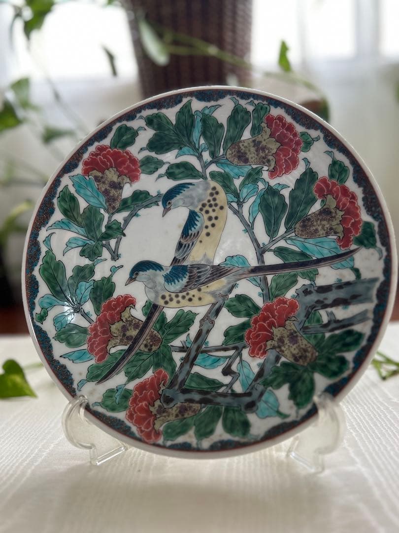 鳥と花のデザイン 陶磁器皿