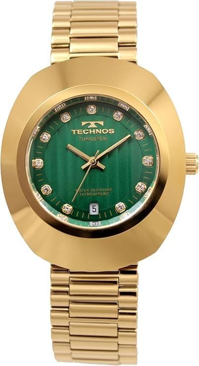 [テクノス] 腕時計 タングステン デイト T9C12GMメンズ ゴールド