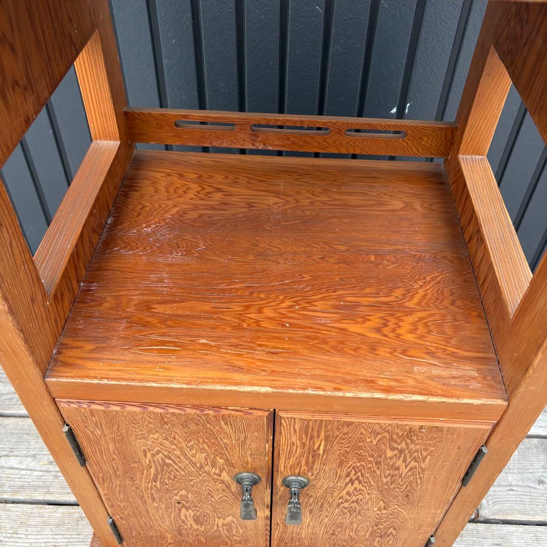 昭和レトロ 和風 木製電話台 花台 飾り棚 コールキャビネット 古道具 古家具