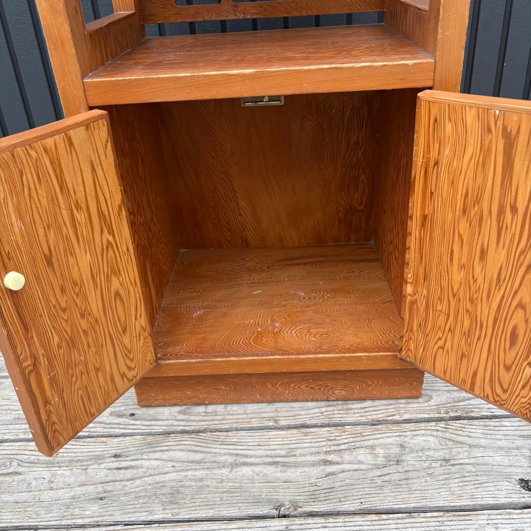 昭和レトロ 和風 木製電話台 花台 飾り棚 コールキャビネット 古道具 古家具